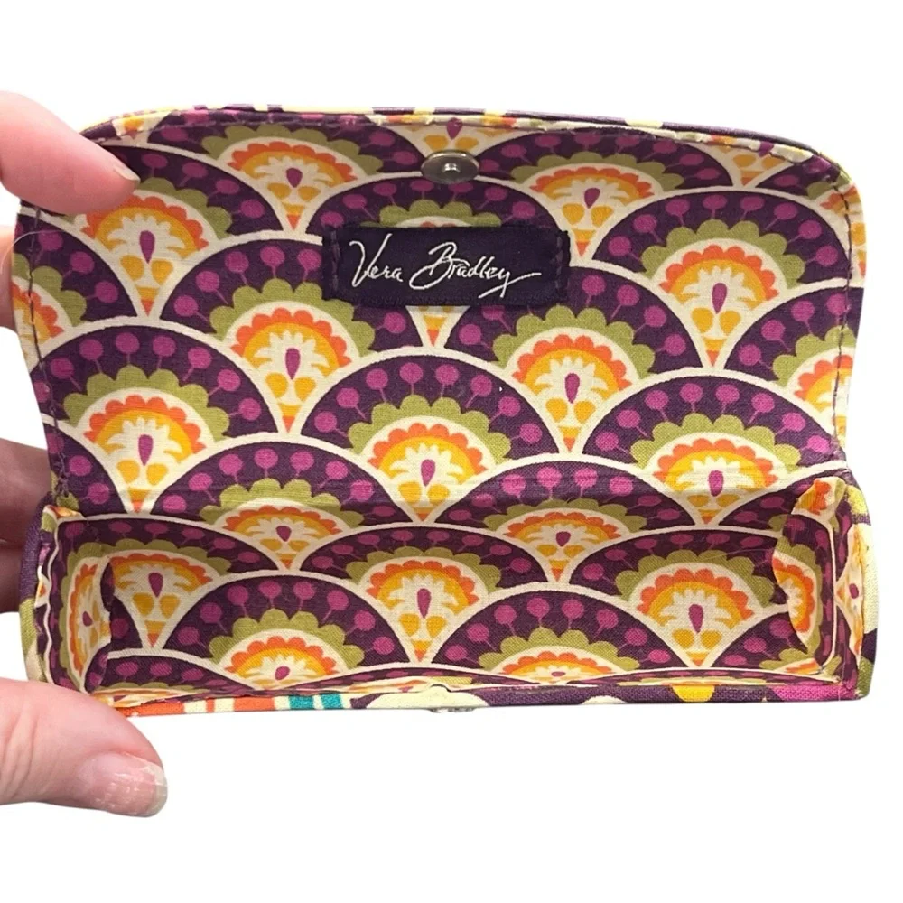 Vera Bradley Plum Crazy Hard Clip Eyeglass Readers‎ Case Purple Floral Hippie